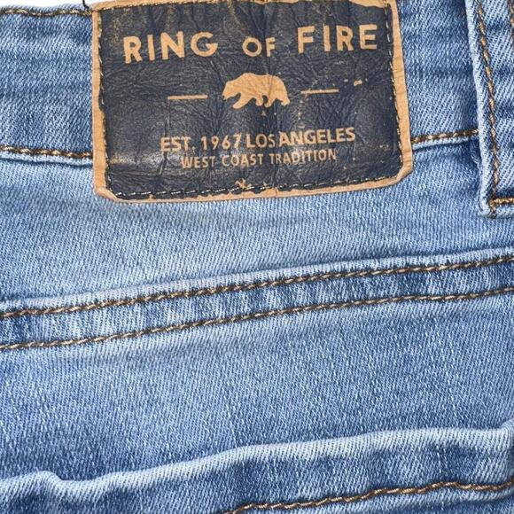 Ring of Fire Jeans Mens 34x30 Blue Slim Fit Light Wash Denim Stretch Casual - Picture 1 of 10